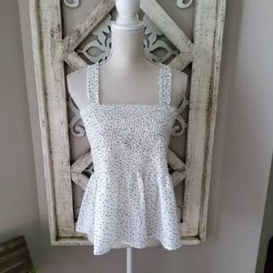 Sugar lips polka dot smocked tank